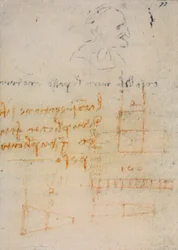 Codex Forster III, f.72r, réflexions et notes sur la physique, c.1490-93